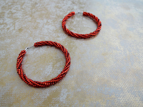 Náušnice Simply circles "Red" - "XL" — foto 4