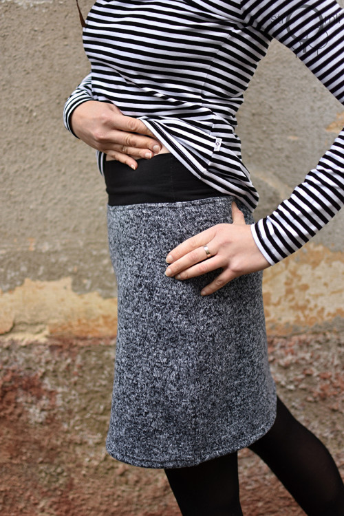 Zimní sukénka šedo-černá, vel. S — foto 5