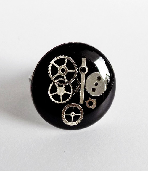 Prstýnek steampunk - chirurgická ocel 20 mm — foto 2