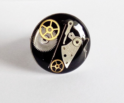 Prstýnek steampunk - chirurgická ocel 20 mm — foto 2