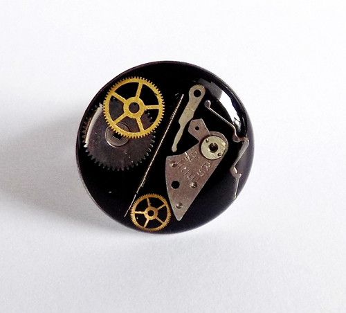 Prstýnek steampunk - chirurgická ocel 20 mm — foto 3
