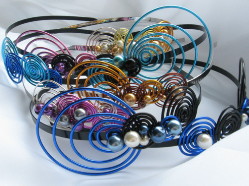 Čelenka Spirals - tyrkysová/modrá — foto 3
