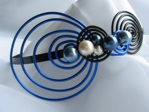 Čelenka Spirals - černá/modrá — foto 2