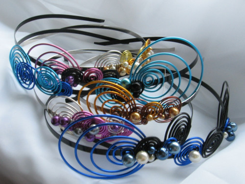 Čelenka Spirals - černá/modrá — foto 3