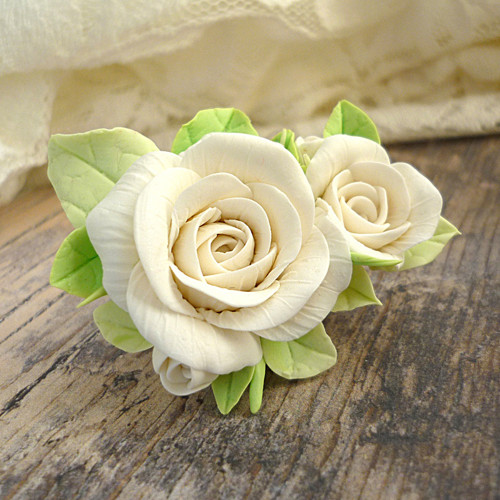 White roses – multifunkční brož — foto 2