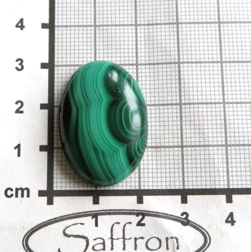 Malachit Extra, oválný kabošon 3x2 cm č.01 — foto 2