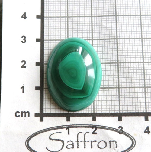 Malachit Extra, oválný kabošon 3x2 cm č.04 — foto 2
