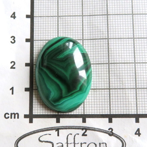 Malachit Extra, oválný kabošon 3x2 cm č.05 — foto 2