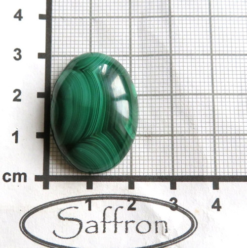 Malachit Extra, oválný kabošon 3x2 cm č.09 — foto 2