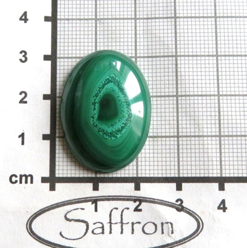 Malachit Extra, oválný kabošon 3x2 cm č.010 — foto 2