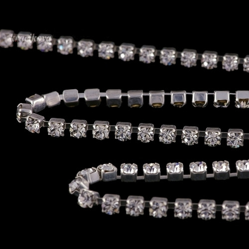 Štrasový řetěz crystal stříbrný — foto 2