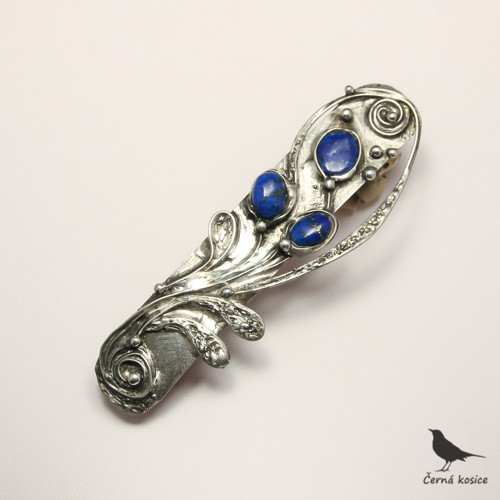 Modrásková (Lapis lazuli) - spona do vlasů — foto 2