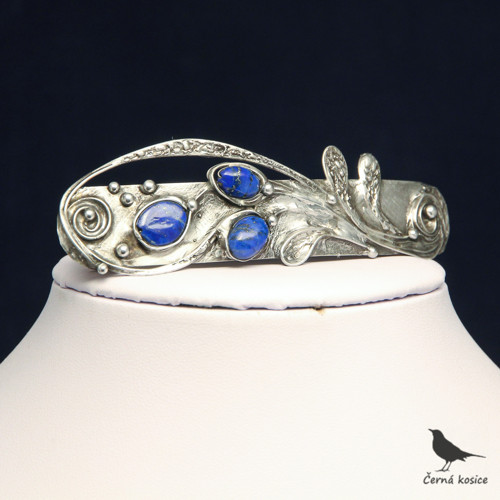Modrásková (Lapis lazuli) - spona do vlasů — foto 3