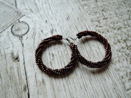 Náušnice Simply circles "Dark Bronze" - "M" — foto 2