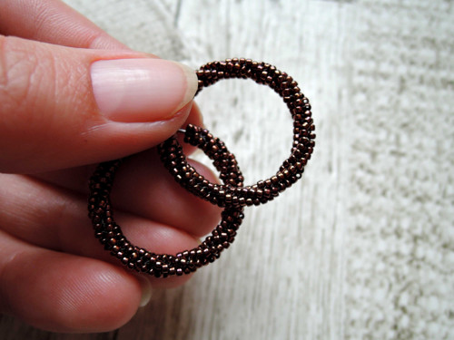 Náušnice Simply circles "Dark Bronze" - "M" — foto 3