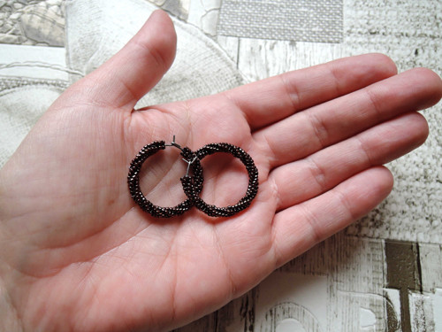 Náušnice Simply circles "Dark Bronze" - "M" — foto 4