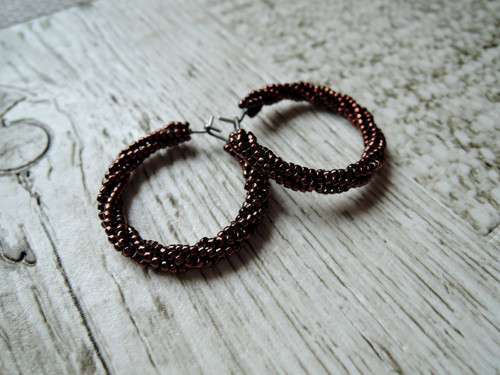 Náušnice Simply circles "Dark Bronze" - "M" — foto 5