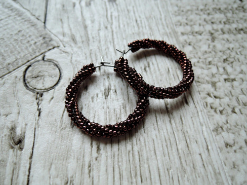 Náušnice Simply circles "Dark Bronze" - "M" — foto 6