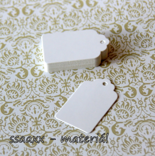 Kartonové visačky ~ 5x3 cm ~ 20 ks ~ bílé — foto 2