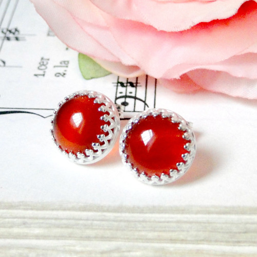 Classic Red Jade Set Silver Ag 925 / Sada šperkov — foto 4