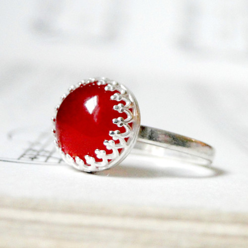 Classic Red Jade Set Silver Ag 925 / Sada šperkov — foto 6