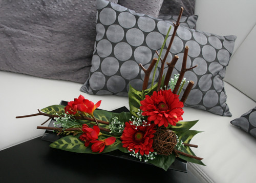 Ikebana s gerberami a fréziemi — foto 3