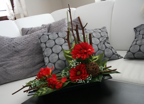 Ikebana s gerberami a fréziemi — foto 6