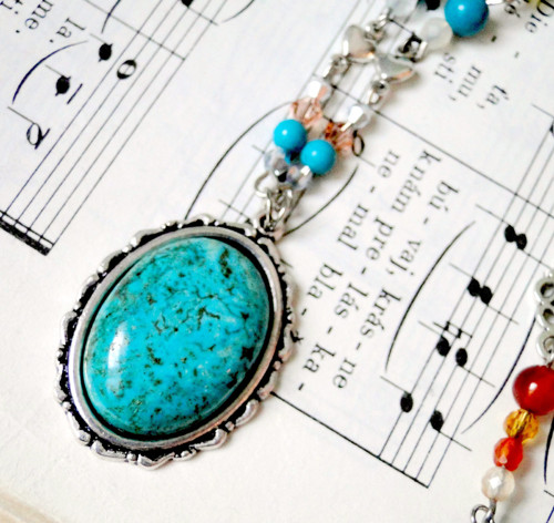 Natural Turquoise & Carnelian Set / Set šperkov — foto 2