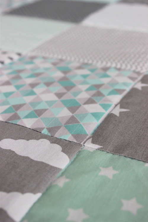Patchworková deka pro mimiko "Mint & Grey" — foto 4