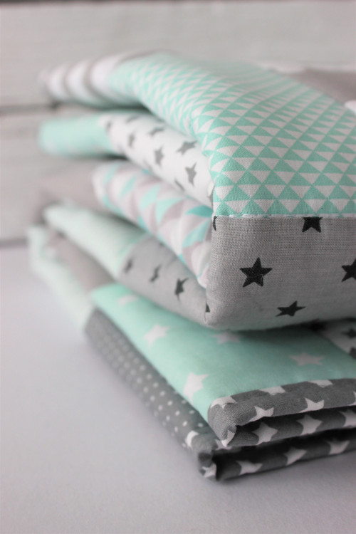 Patchworková deka pro mimiko "Mint & Grey" — foto 5