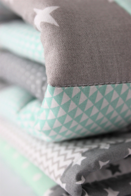 Patchworková deka pro mimiko "Mint & Grey" — foto 6