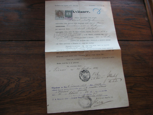 Kvitance z roku 1897, starožitný dokument — foto 3