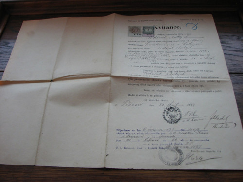 Kvitance z roku 1897, starožitný dokument — foto 5