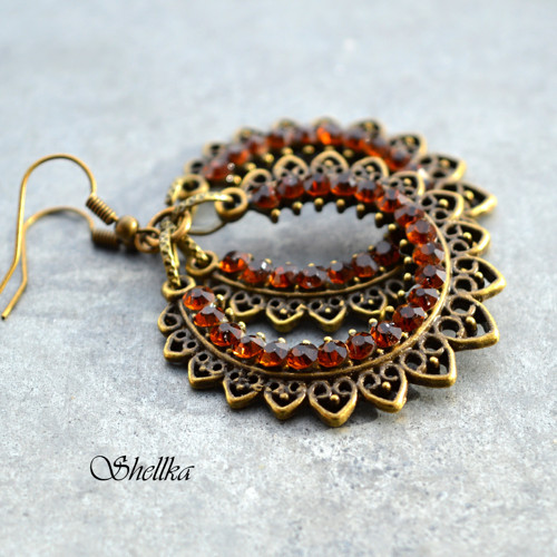 Náušnice ,,ORIENTAL,, hnědé — foto 2