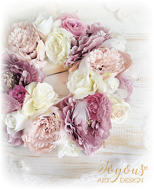 Romantický shabby chic věnec — foto 3
