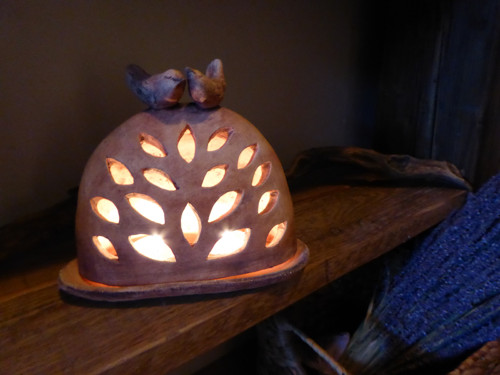Keramická lampa s ptáčky — foto 2