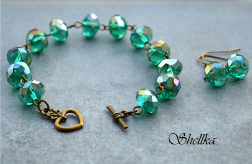 Náramek ,,SPARKLY EMERALD,, + náušnice ZDARMA — foto 3