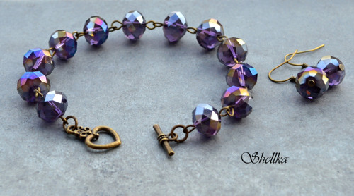 Náramek ,,SPARKLY PURPLE,, + náušnice ZDARMA — foto 2