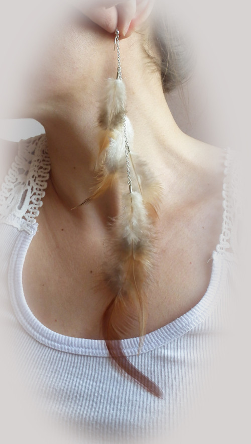 Indian Earring - peříčková náušnice — foto 3