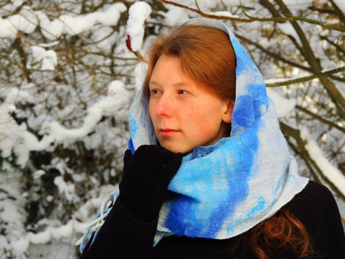 Zimní plstěná šála Vodopád — foto 2
