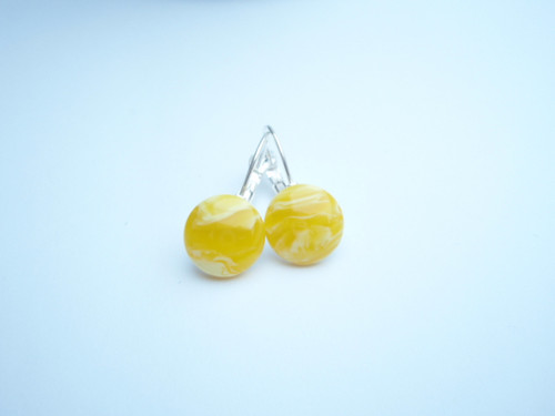 Citronové, postříbřené - náušnice — foto 2