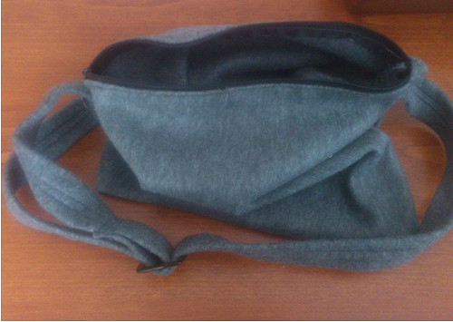 Taška , crossbody, kabelka šedá fleec — foto 3