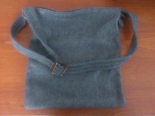 Taška , crossbody, kabelka šedá fleec — foto 4