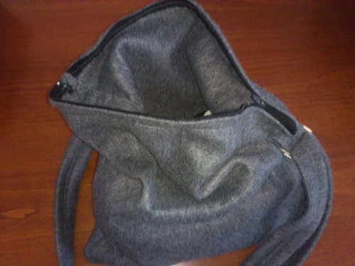 Taška , crossbody, kabelka šedá fleec — foto 5
