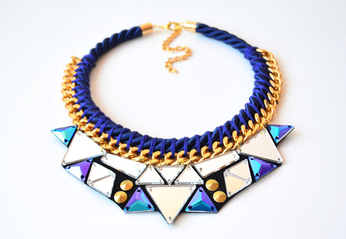 Náhrdelník BLUE GOLD MIRROR — foto 2
