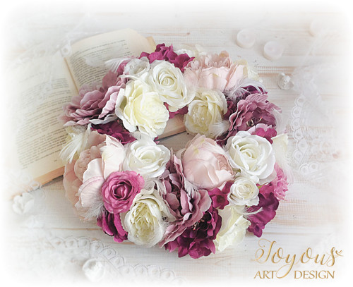 Romantický shabby chic věnec — foto 3