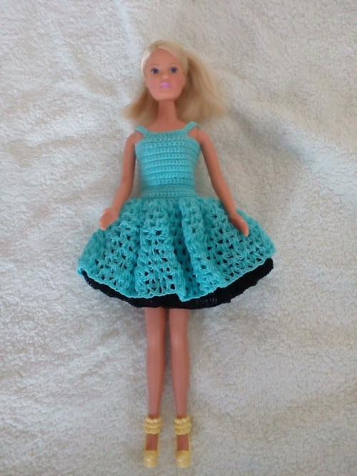 Šatičky pro Barbie - tyrkysovo- černé — foto 2