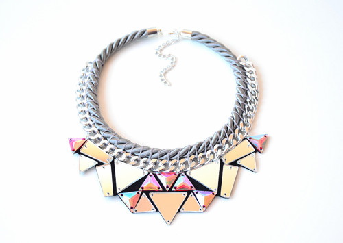 Náhrdelník Pink Grey Silver Tribal — foto 2