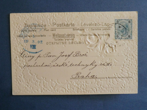 Pohlednice s plastickou ražbou a květy (1902) — foto 2