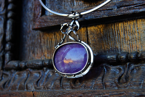 Nerezový náhrdelník..." Deep violet " — foto 4